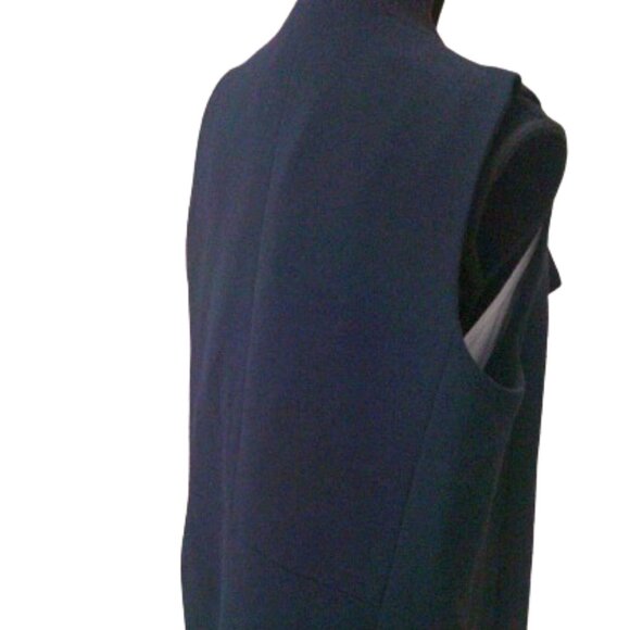 Talbots Navy Open Front Sleeveless VEST Drapey Long Women's Sz L (imperfect) - Picture 5 of 5